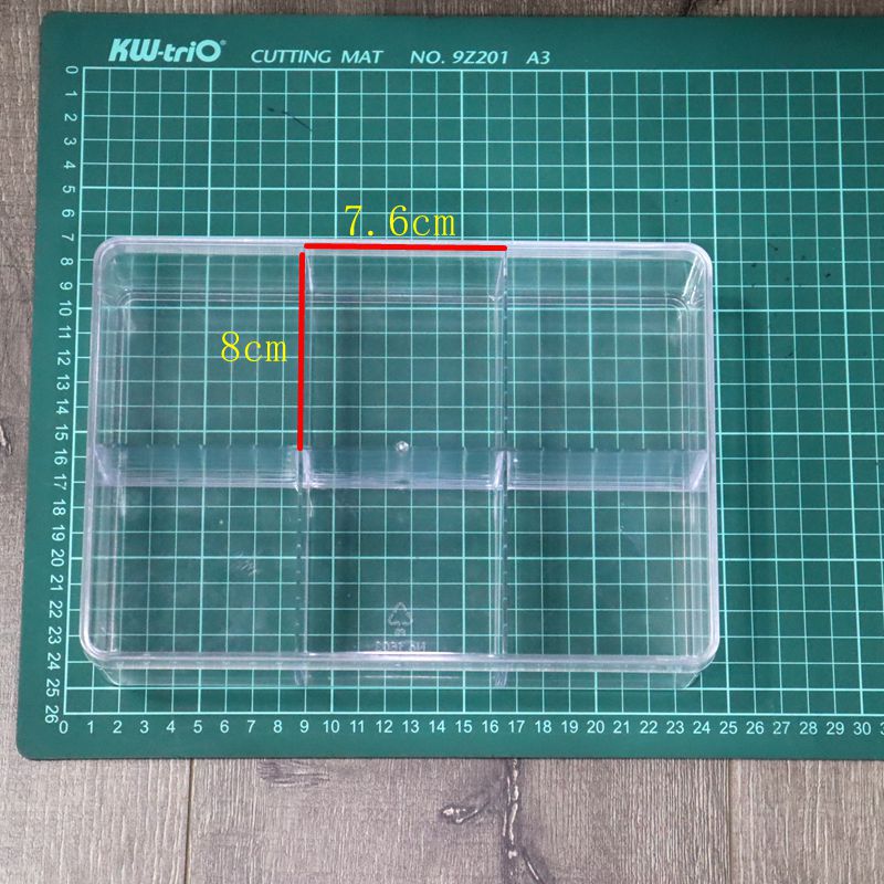 PS塑料高透明6格有盖带分隔盒新料源头厂家整理归纳盒便捷详情23