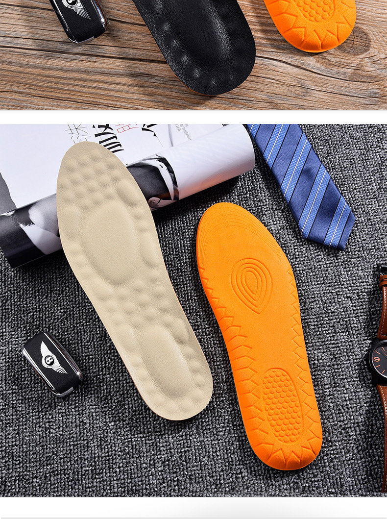 Leather insoles for men and women are breathable, sweat-absorbent, antibacterial, deodorizing, thickened for sports, highly elastic, shock-absorbing, soft, super soft and comfortable pic 12