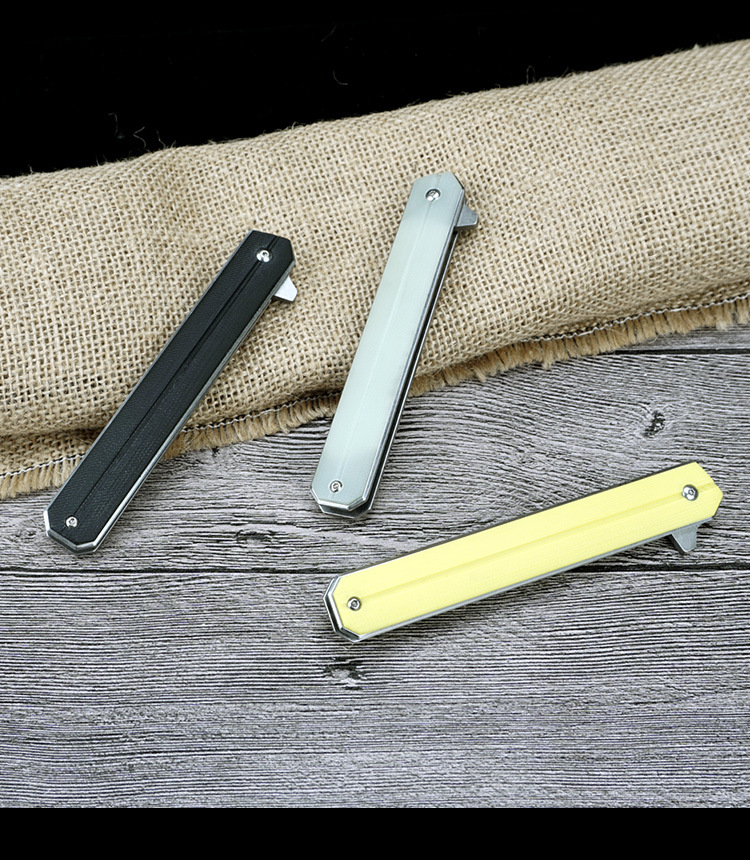 Folding knife outdoor D2 hardness stainless steel outdoor camping knife G10 handle bearing side-opening, available in stock for wholesale pic 17