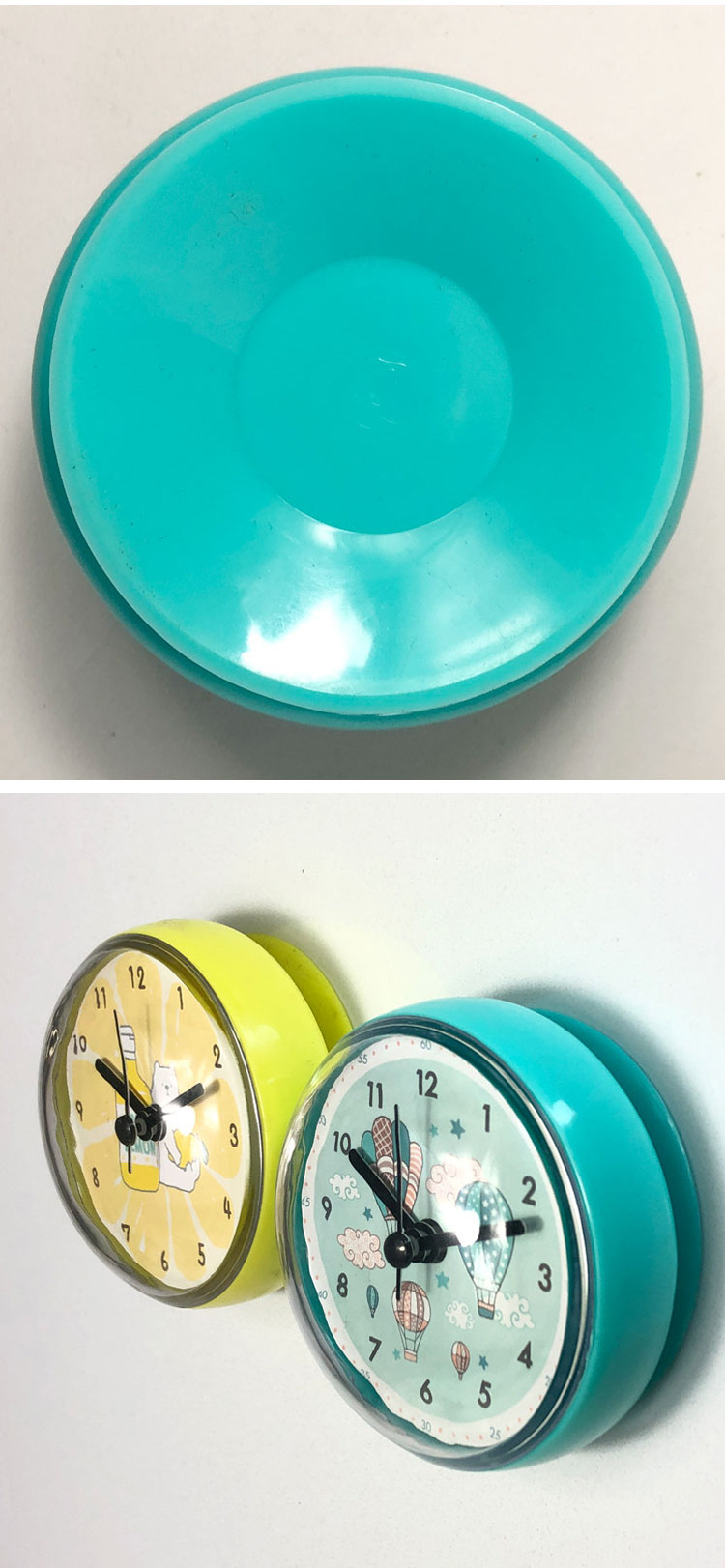 Mini suction cup wall clock, bathroom anti-fog and waterproof clock, kitchen and bathroom clock, small quartz clock, table clock, 7cm pic 18