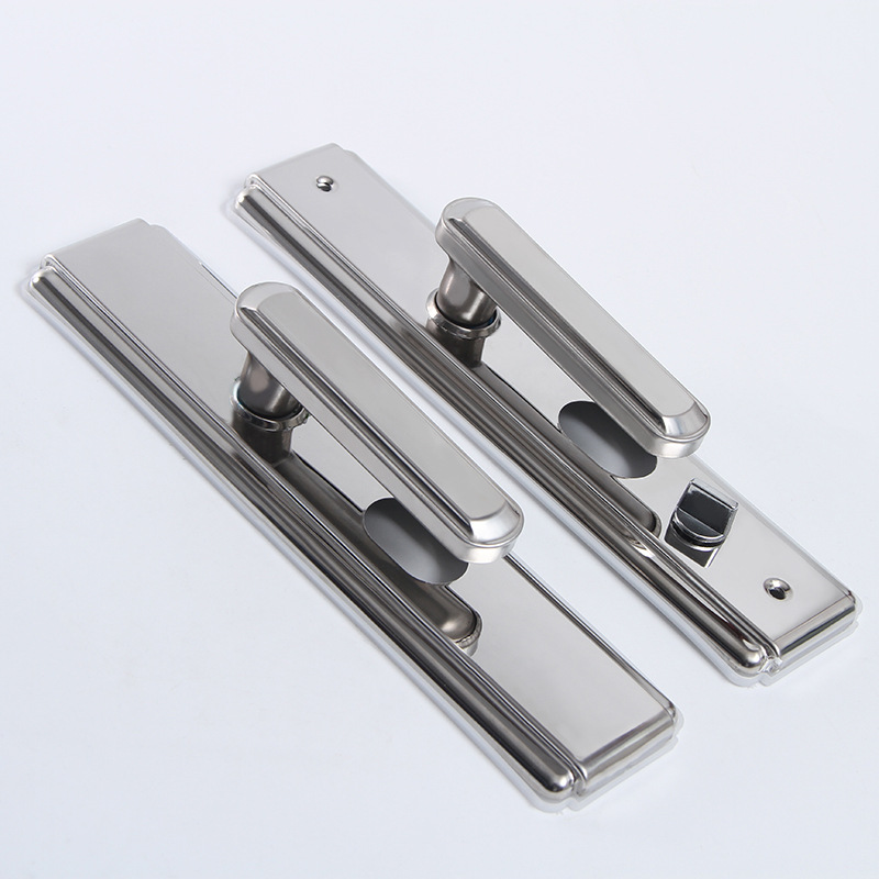 Multi-functional door lock, stainless steel bright surface handle, multi-functional anti-theft door, no left or right hardware door handle pic 3