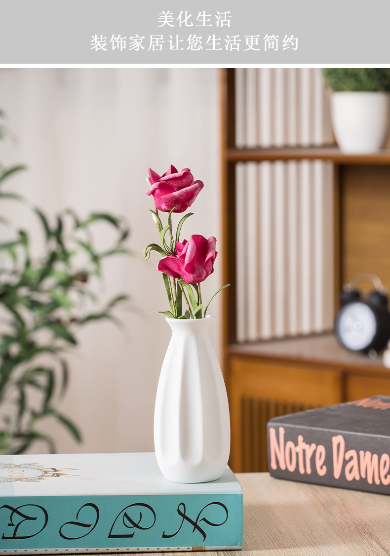 2025 Frosted unfired white ceramic small vase Mini Creative and simple living room home flower arrangement and dried flower decoration piece pic 5