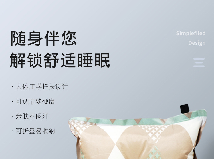 Inflatable ethnic-style printed pillows, sleeping pillows, car travel pillows, backrest pillows, outdoor leisure camping storage air pillows pic 6