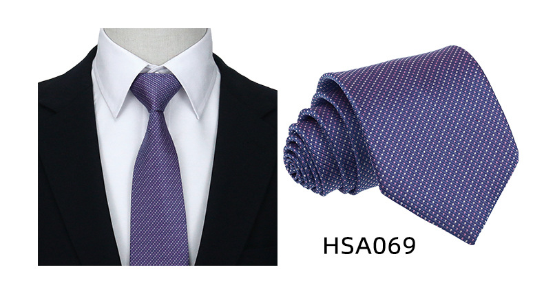 男士高级商务领带制服西装休闲7.5cm宽涤丝婚礼伴郎手打格子领带详情37