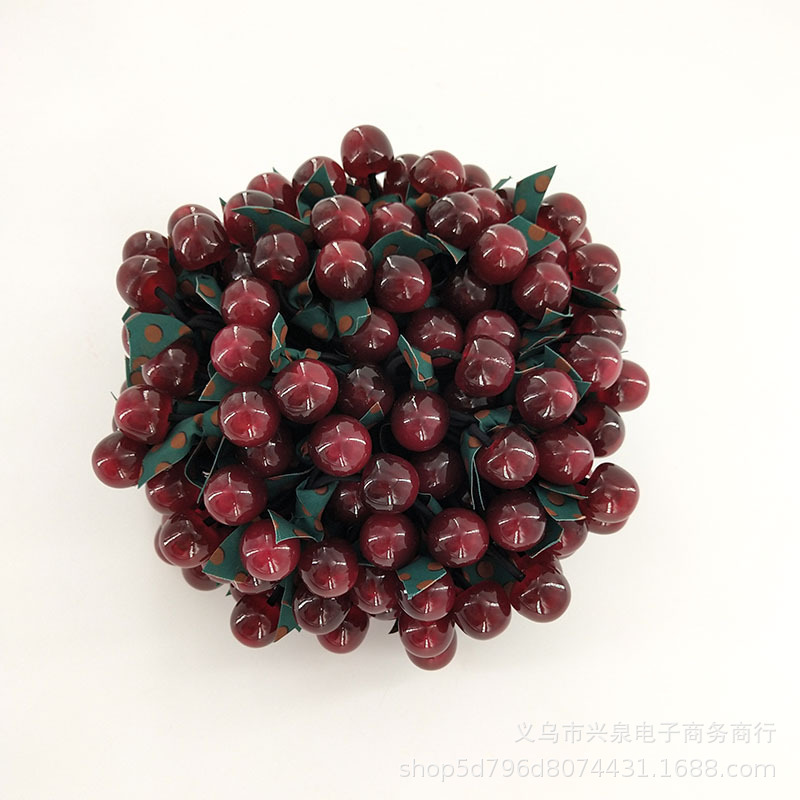 Big Cherry Hair Tie No. 118, 1 yuan, popular hair tie, cherry simulation hair tie, ribbon hair tie, fashionable Internet celebrity Korean version hair band, 2 yuan, accessory pic 4