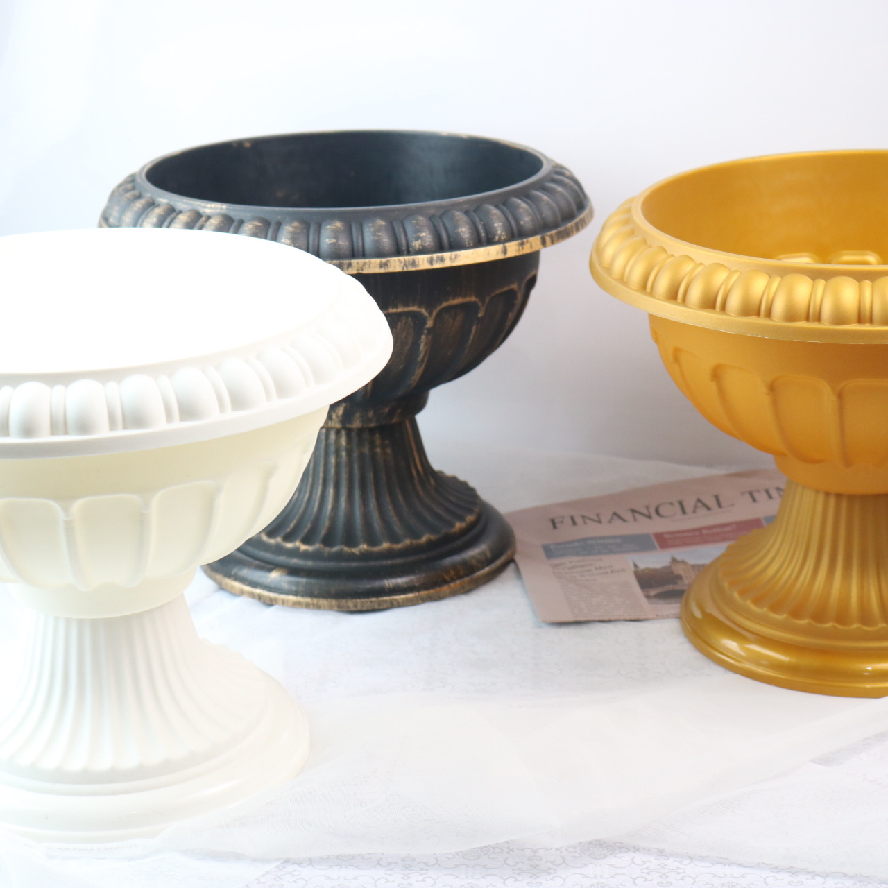 European-style plastic Roman flower POTS, wedding and festival props, Roman column accessories, table decorations, factory direct sales pic 1