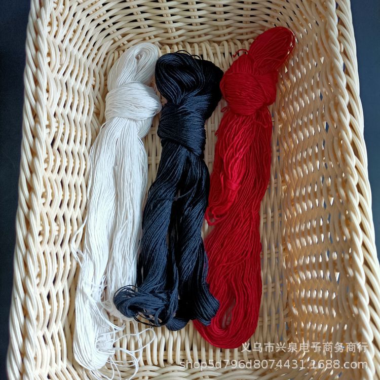 【3-11】 Bagged cotton thread 2000 per piece for embroidery insoles and hook patterns, thick thread, white foreign thread, old-fashioned cotton thread, polyester quilt thread, binding thread, black, white and red available pic 1