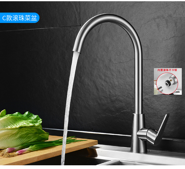 Kaiping manufacturer wholesale 304 stainless steel kitchen hot and cold water faucets, washing basins, single sink, rotating pull faucets pic 28