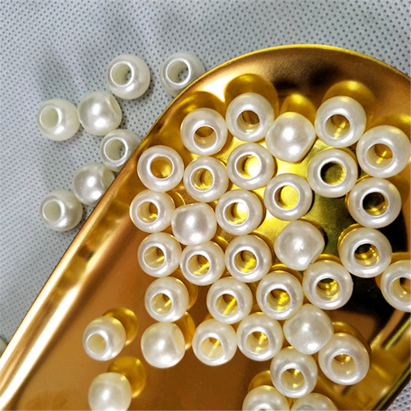 Large-hole pearls, loose beads, round beads, thick ropes, thick-hole tube heads, jewelry, clothing accessories, hand-strung beads, DIY pic 4