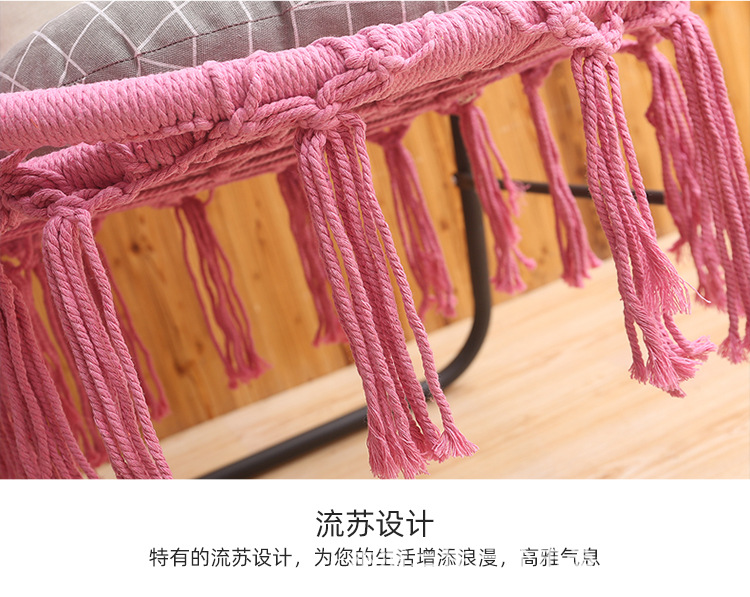 阳台吊床带支架成人儿童秋千棉绳北欧吊篮批发室内休闲家用用品详情13