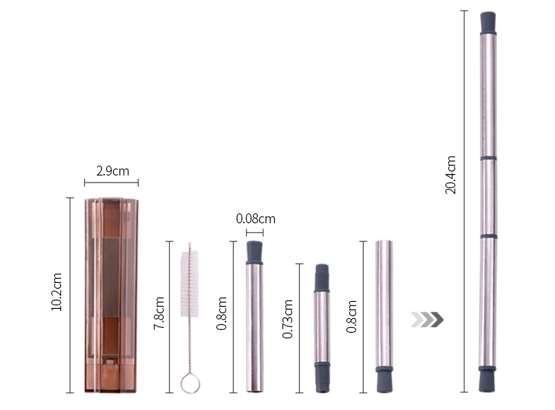 Mutual release of new four-leaf Clover 304 stainless steel straw sets, folding straws, Amazon detachable telescopic straws pic 11