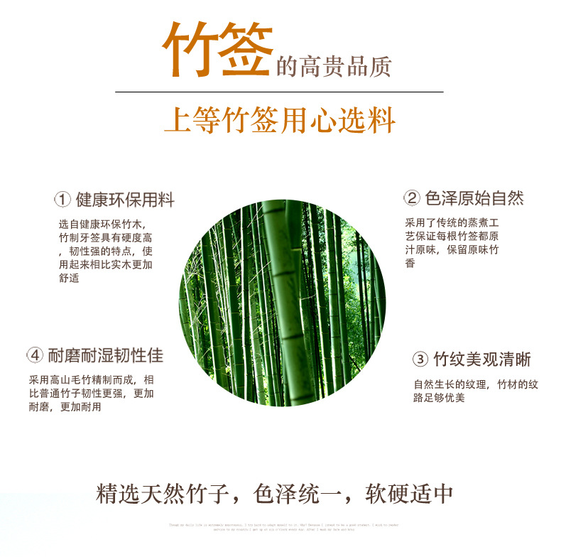 牙签300支装 家居日用百货圆筒装双头竹制一次性牙签地毯牙签果签详情4