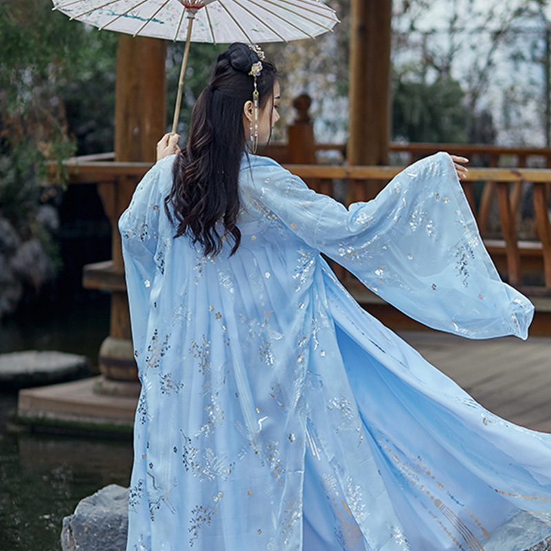 国潮新款成人汉服女成人古装中国风全套烫金上襦大袖衫齐胸襦裙套装详情6