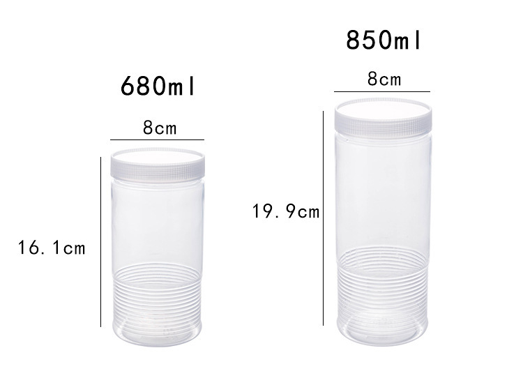 Five-grain storage boxes, plastic bottles, kitchen food storage cans, dry goods sealed, round, household wholesale pic 5