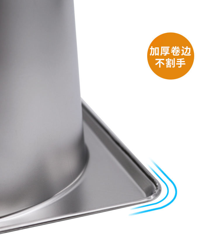 新品卷边不伤手不锈钢份数盆加厚自助餐食物盆不锈钢长方形分数盘详情27