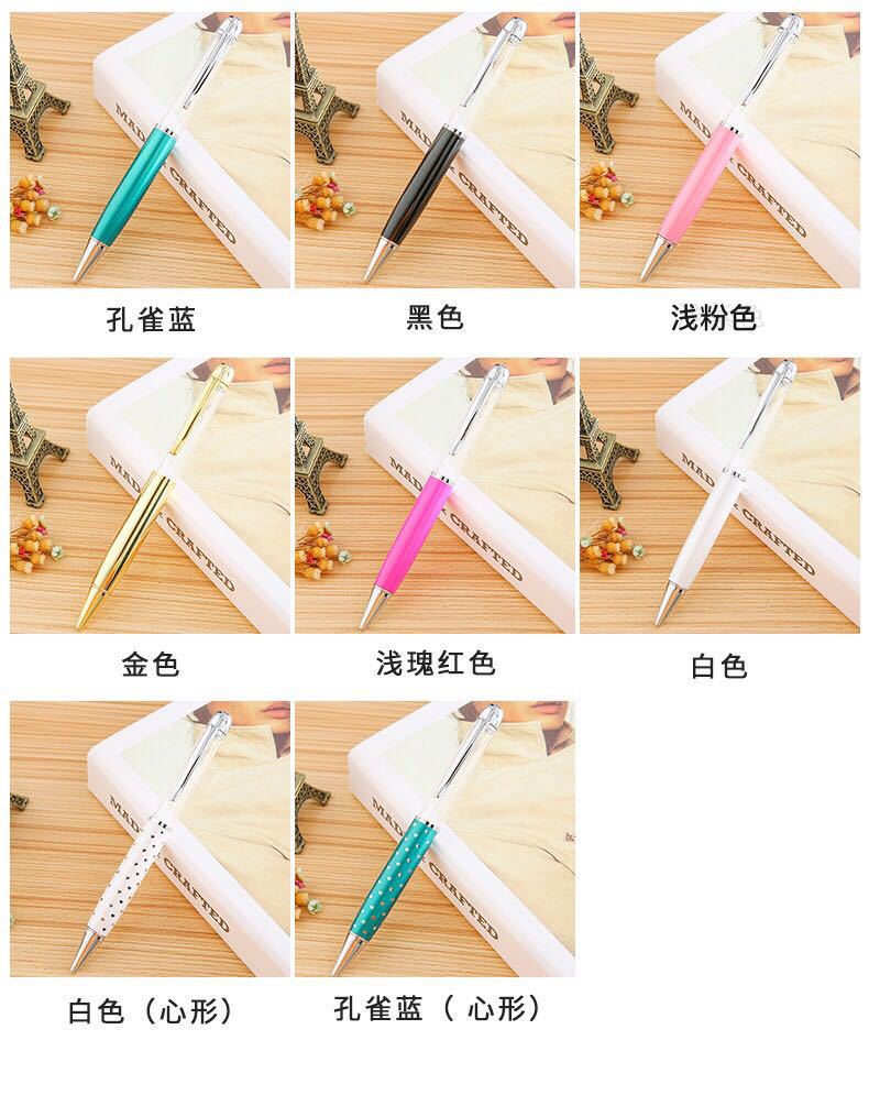 Large, plump and thick style oil pen, diy metal ballpoint pen, empty tube pen, crystal pen pic 3