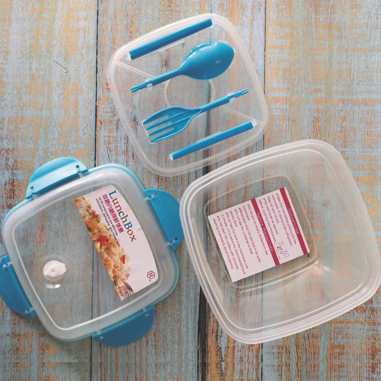 Factory direct sales of food storage boxes, kitchen and refrigerator Chinese-style sets, preservation boxes, transparent blue food storage boxes pic 4