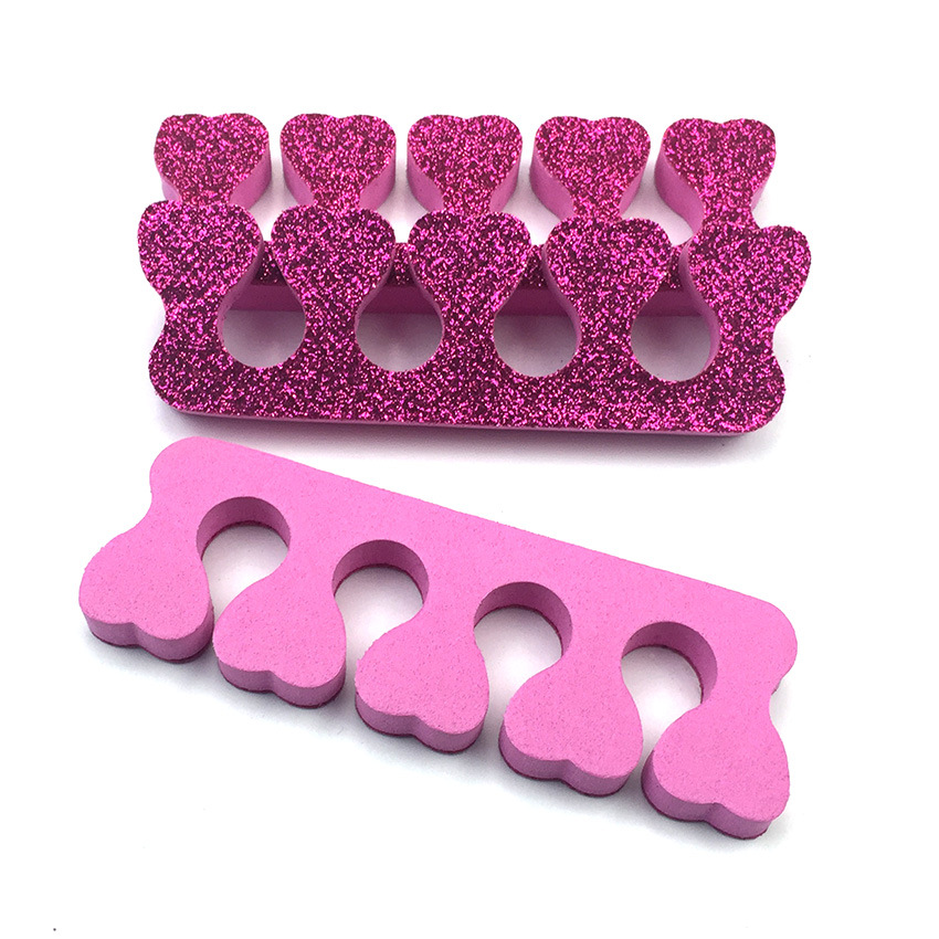 Rainbow onion powder toe separator, single heart-shaped toe separator, rose red heart-shaped glitter, gold onion powder toe separator pic 5
