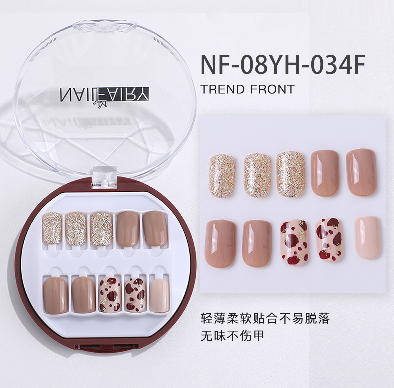 Customized new acrylic box wearable nails, finished nail plates, packaging logo, customized nail art plates, fake nails pic 22