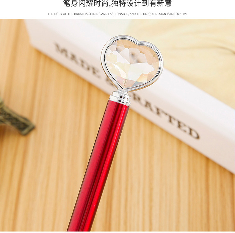 Heart-shaped diamond pen, large diamond pen, large diamond pen, metal ballpoint pen, advertising pen, gift pen pic 9