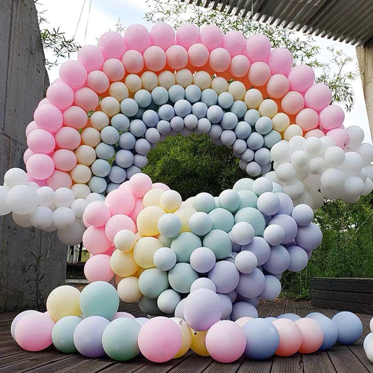 1.5g10寸马卡龙气球批发厂家生日氛围布置婚礼婚庆装饰糖果色乳胶详情7