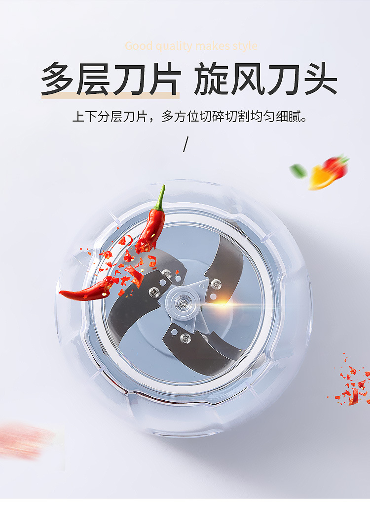 Rope-pulling vegetable cutter, garlic paste mixer, small garlic mince, chili paste, fruit puree, baby complementary food magic tool, food processor pic 12