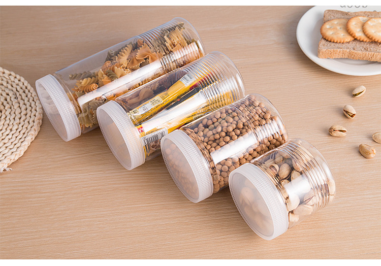 Five-grain storage boxes, plastic bottles, kitchen food storage cans, dry goods sealed, round, household wholesale pic 13