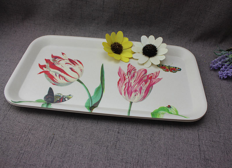 竹纤维餐具环保可降解食品级餐盘托盘不含BPA可定制图案详情1