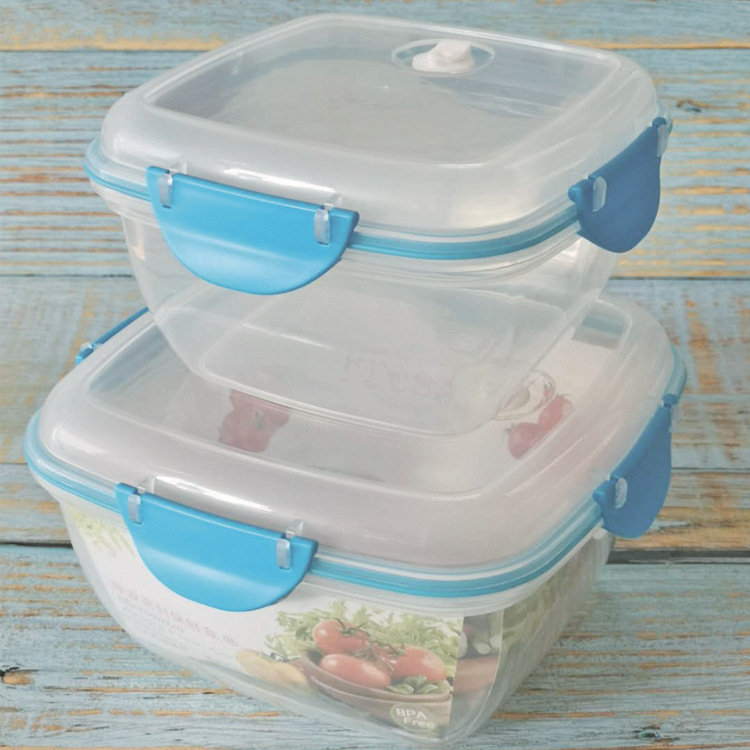 Factory direct sales of food storage boxes, kitchen and refrigerator Chinese-style sets, preservation boxes, transparent blue food storage boxes pic 1