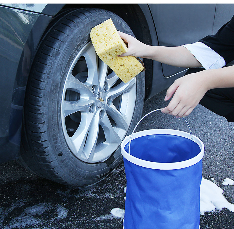 Special folding water bucket for car washing, large portable water bucket for car use, outdoor travel, multi-functional water bucket, car cleaning tool pic 16