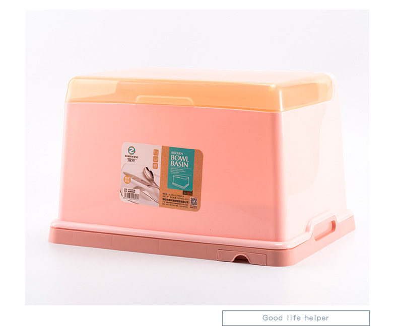 Kitchen tableware storage cabinet, household restaurant kitchen plastic draining storage box, draining bowl cabinet 02102 pic 14