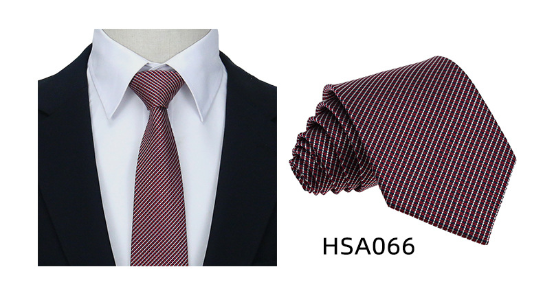 男士高级商务领带制服西装休闲7.5cm宽涤丝婚礼伴郎手打格子领带详情34