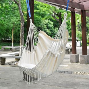 Sanjia Leisure Hammock Cotton Rope Outdoor mesh Single Person White 75-strand Camping swing Chair wholesale Hanging type pic 21