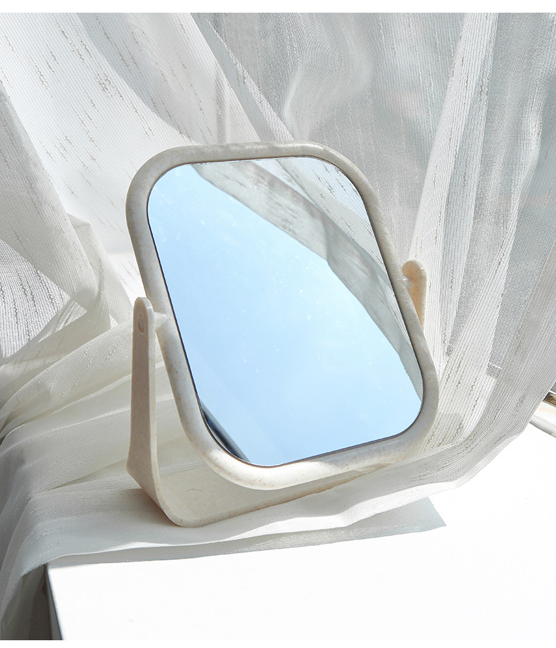 台式双面化妆镜简易梳妆镜子旋转ins风少女公主镜宿舍学生梳妆镜详情11