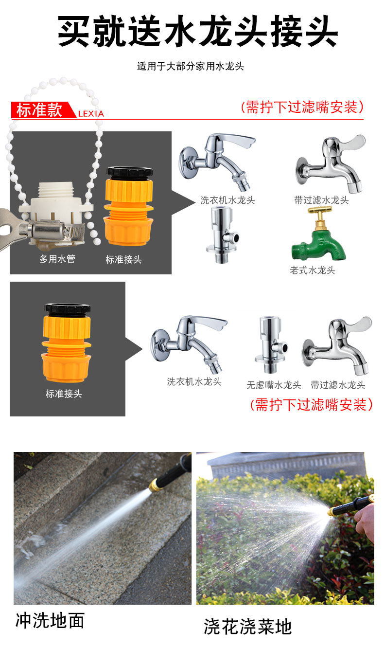 厂家供应高压洗车水枪套装家用洗车水枪软管套装四季柔软耐寒水管详情13