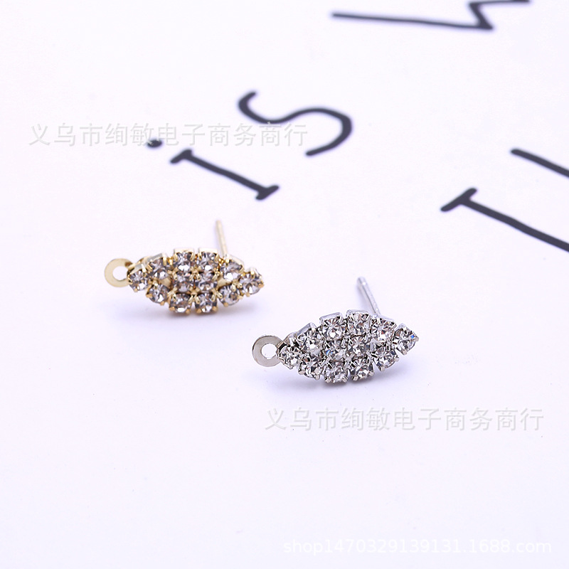 新款DIY手工精美合金烧焊爪链耳钉镶钻几何仿925银针耳饰耳坠配件详情23