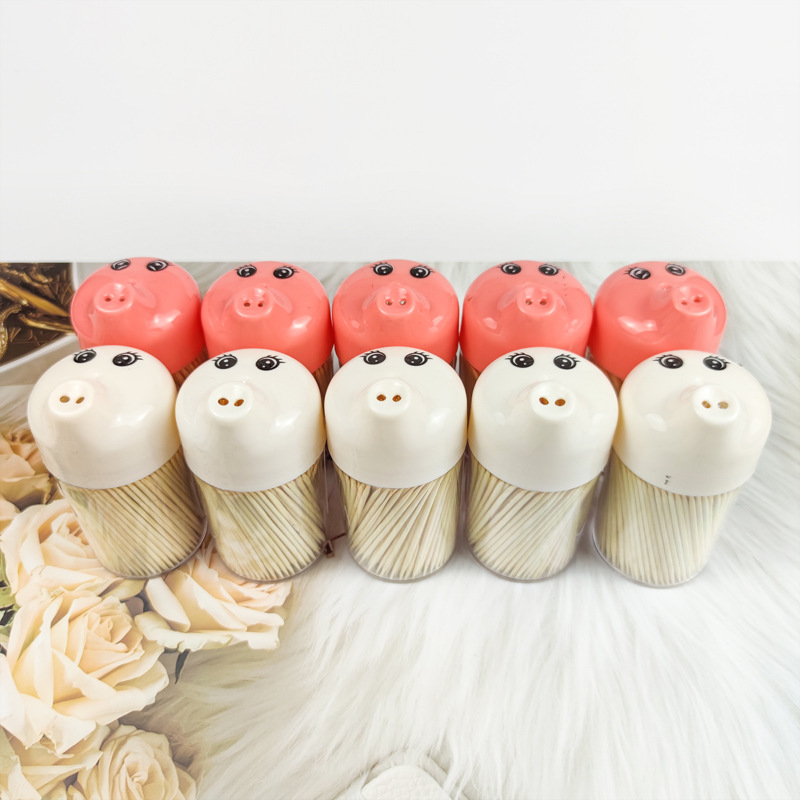 创意小猪牙签筒居家客厅餐桌家用翻盖便携牙签盒牙签罐茶几两元货详情5