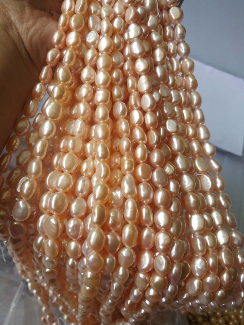 天然淡水珍珠巴洛克强光小石头造型随形直孔珍珠手工diy材料配件详情9