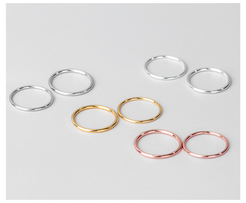 Wholesale S925 sterling silver aperture rings for women, 1.2mm to 1mm fine rings, fashionable band rings, and ring finger joint rings from the manufacturer pic 26
