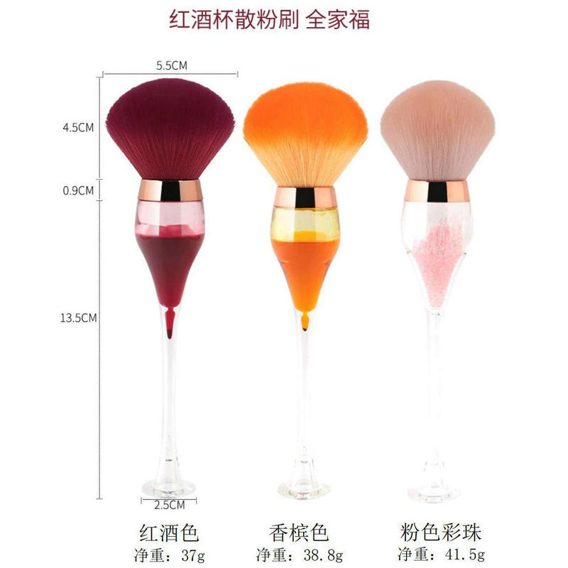 The manufacturer supplies transparent red wine glass makeup brushes, three-color fiber bristle foundation brushes, fashionable facial masks and makeup tools pic 9
