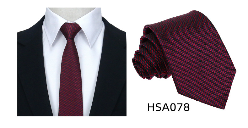 男士高级商务领带制服西装休闲7.5cm宽涤丝婚礼伴郎手打格子领带详情46