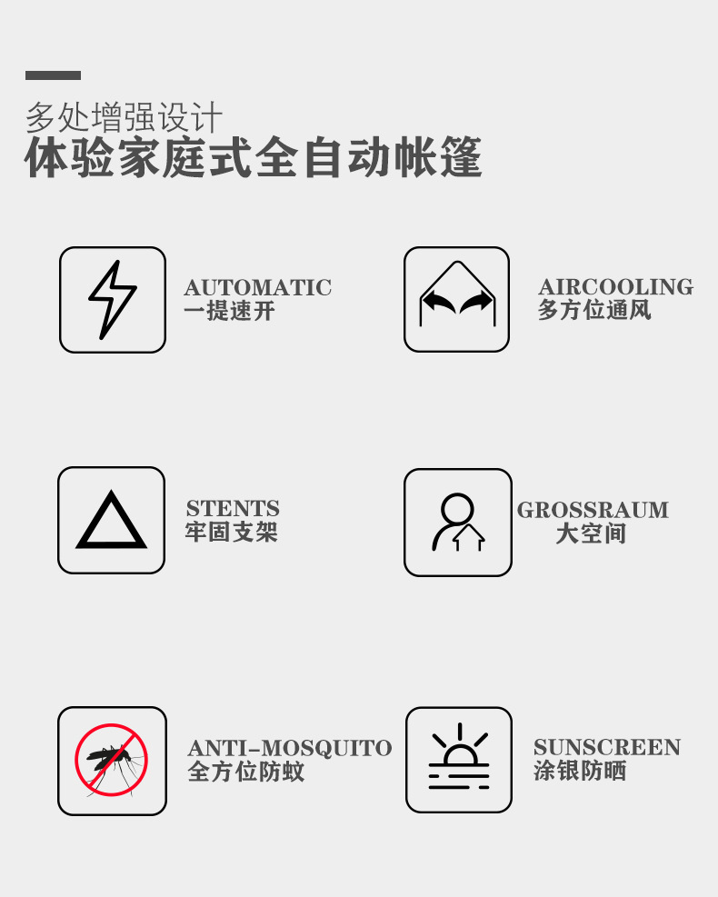 Outdoor camping folding fully automatic tent for 3-4 people, simple and quick opening on the beach, double automatic tent factory direct sales pic 10