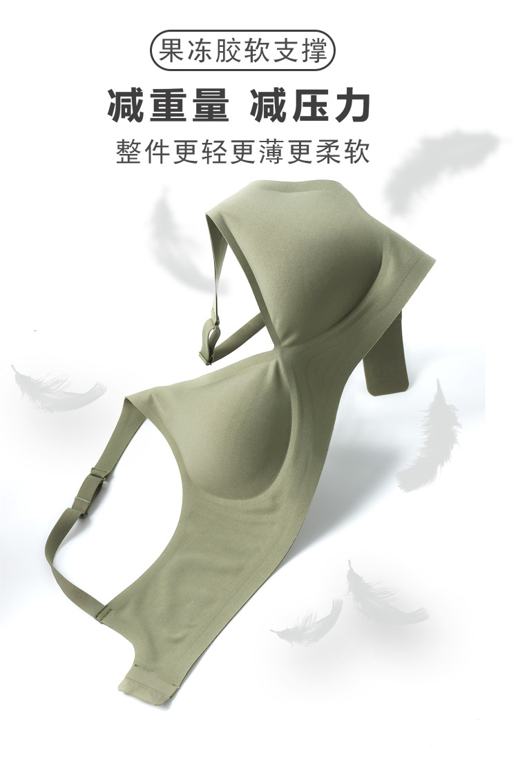 外扩无痕果冻内衣女薄小胸聚拢调整型大胸显小文胸套装无钢圈胸罩详情2