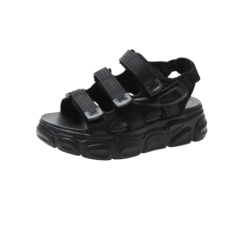 跨镜凉鞋女2025夏季新款韩版学生耐地磨轻便厚底魔术贴松糕鞋批详情42