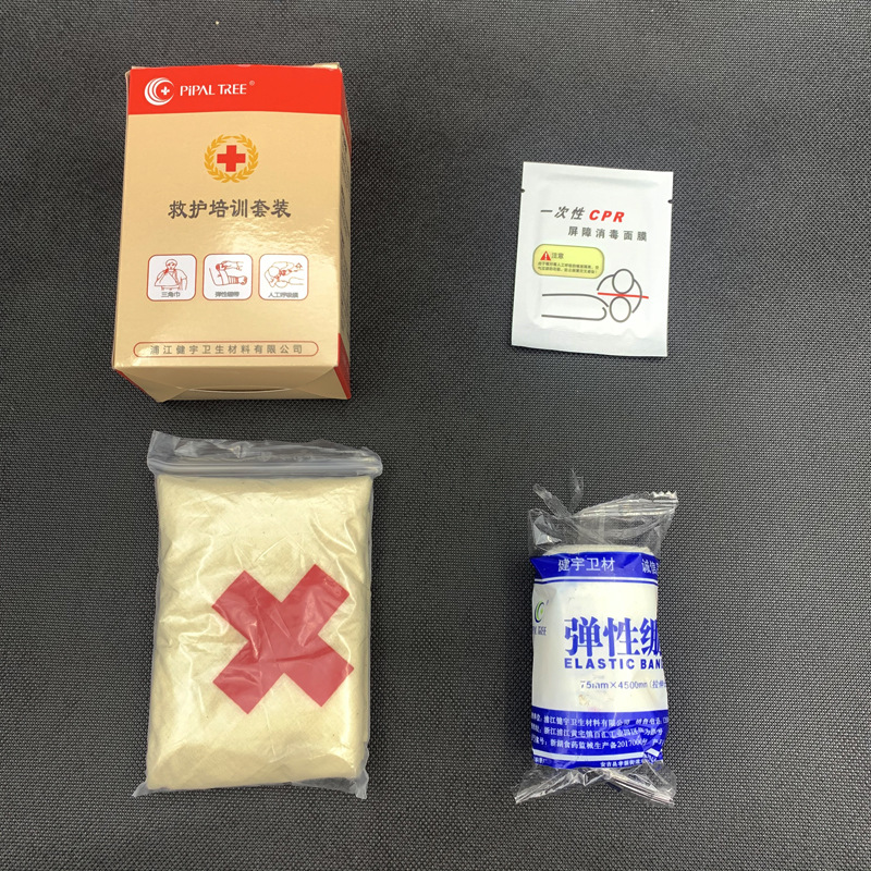 Home pure cotton triangular bandage, Red Cross training first aid kit accessories, bandage breathing mask, training first aid set pic 4