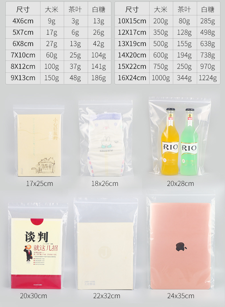 现货pe自封袋透明密封袋批发加厚塑料袋分装袋子封口塑封袋印刷包装其他塑料薄膜袋详情20