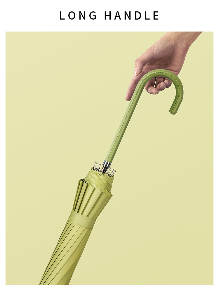 Japanese 16-bone long-handled automatic umbrella, large for both men and women, suitable for both sunny and rainy weather, straight-handled sun umbrella with LOGO printing and advertising pic 1