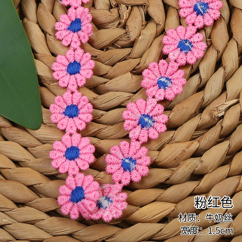Milk thread colored water-soluble lace, 11-petal lace, handcrafted versatile embroidered lace, DIY making, available in stock pic 16