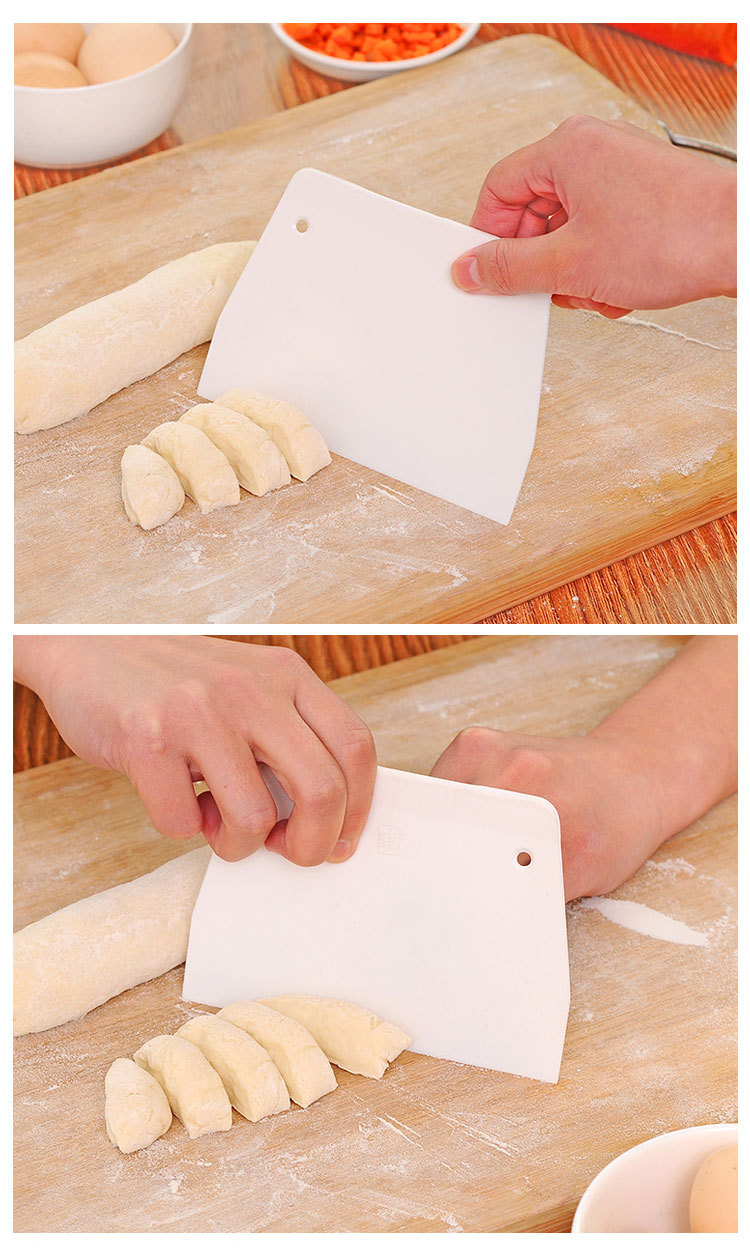 Plastic cream cake cutter, trapezoidal dough cutter, oil scraper, baking scraper, cake scraper pic 3