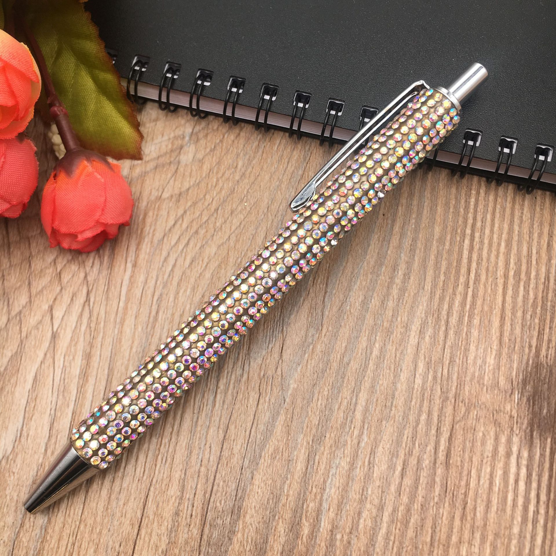 Metal core press diamond pens, ballpoint pens, multi-color copper metal pens, crystal pens, water diamond pens are in stock and available for wholesale pic 10